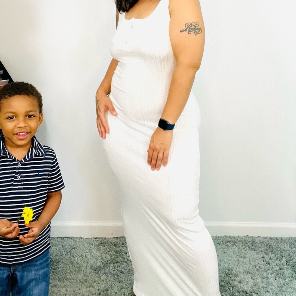 Ivory Maxi Tank Dress: Small